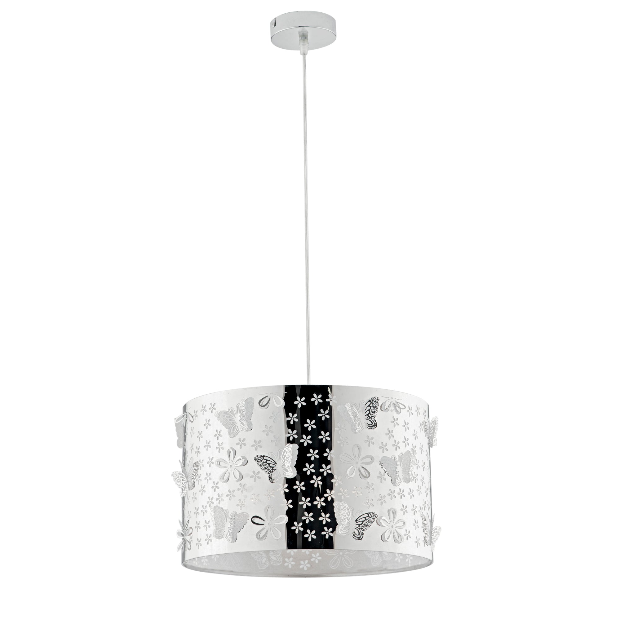 SOSPENSIONE BUTTERFLY CROMO 1XE27 35X35X100CM