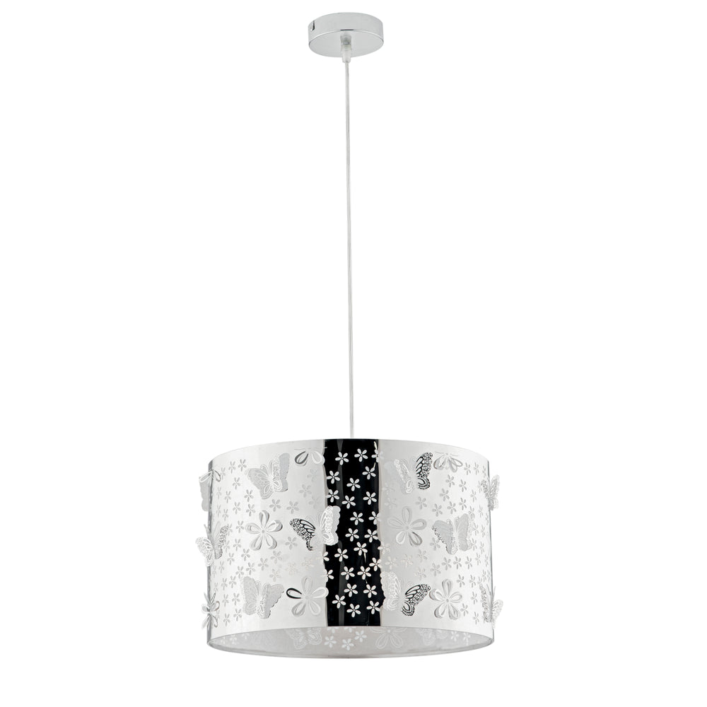 SOSPENSIONE BUTTERFLY CROMO 1XE27 35X35X100CM