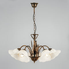 LAMPADARIO BYRON RUGGINE 5XE27 64X100CM