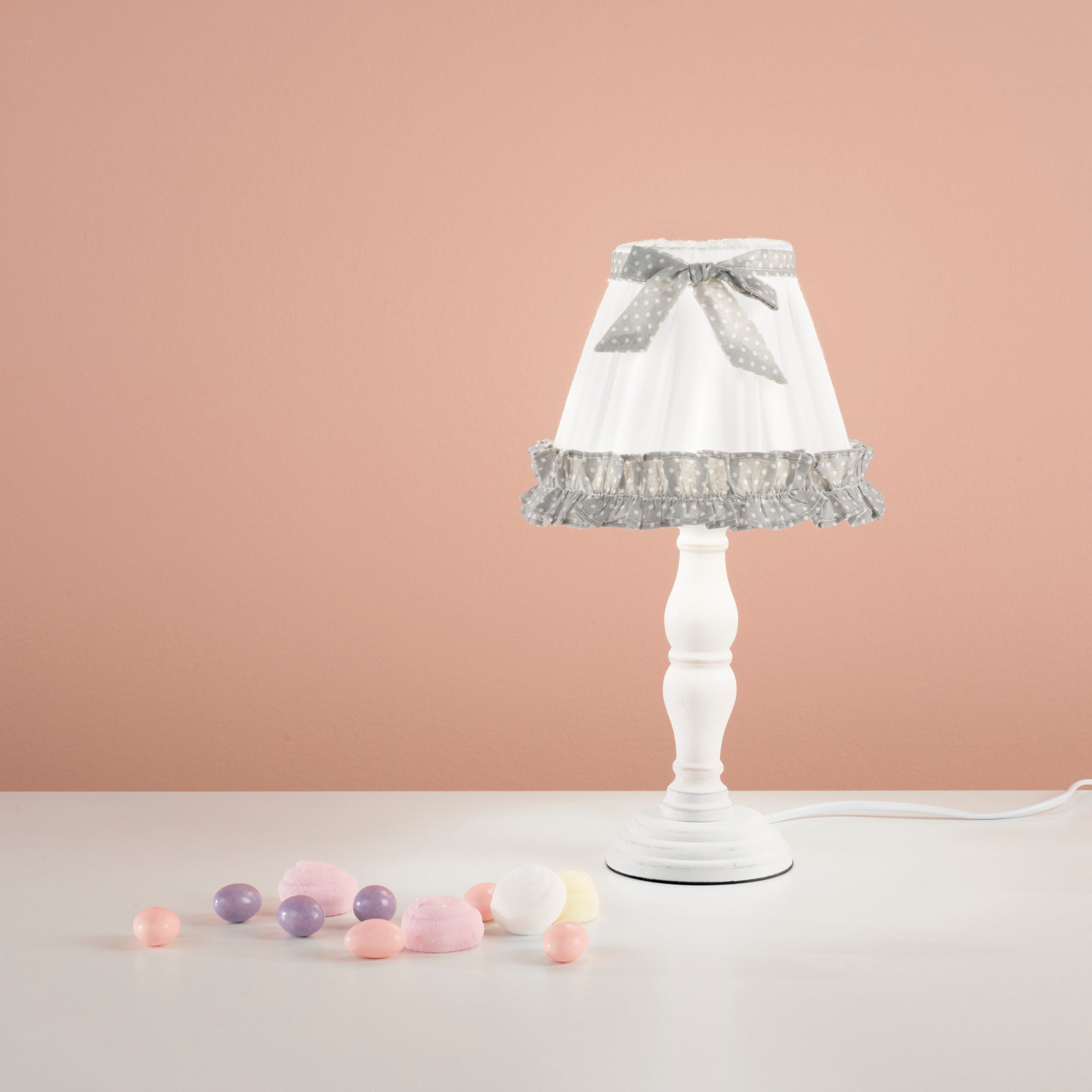 LUME CANDY BIANCO CON LEGNO 1XE14 18X34CM