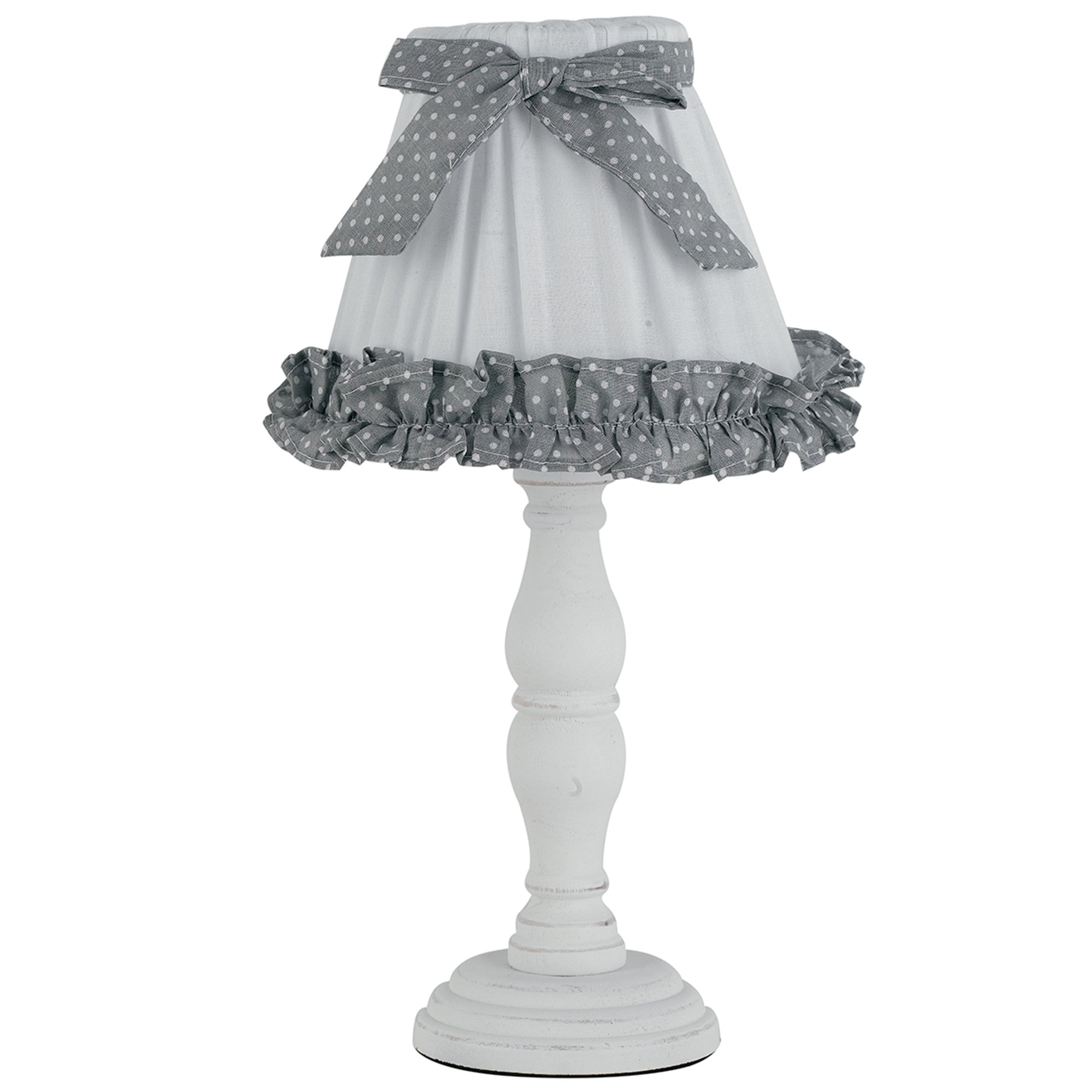 "Lampada da tavolo CANDY in legno con paralume in cotone"