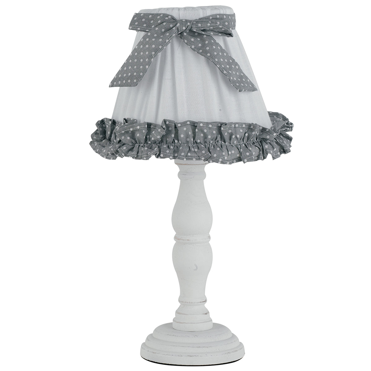 "Lampada da tavolo CANDY in legno con paralume in cotone"