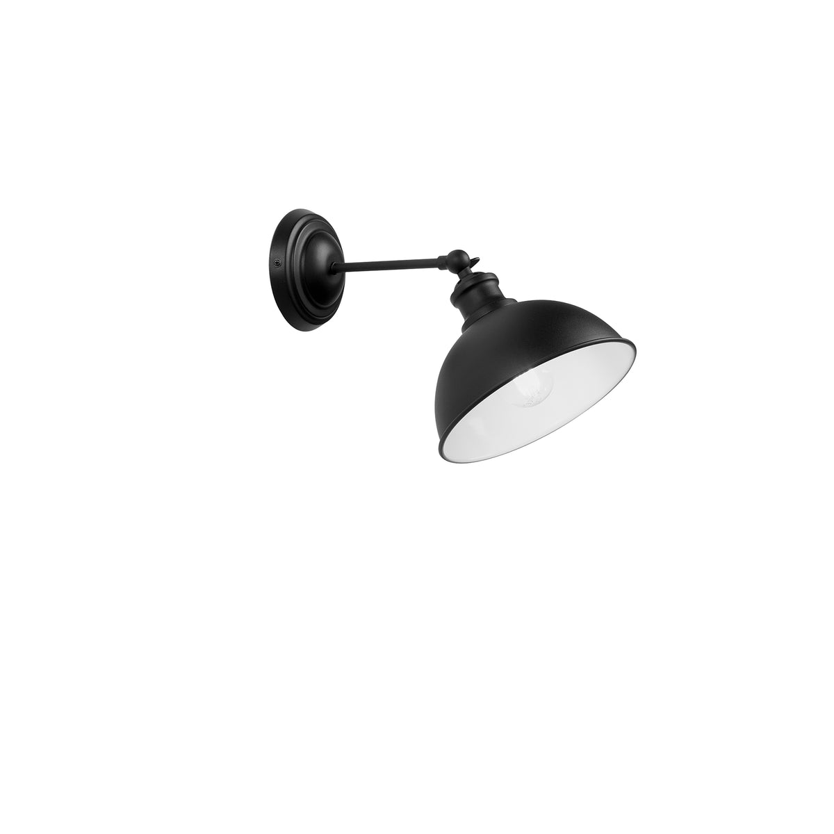 "Applique CHARLESTON in metallo nero con interno bianco"