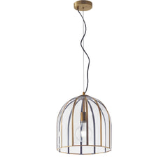 SOSPENSIONE CHESTER TRASPARENTE/OTTONE 1XE27 30X30X127CM