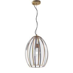 "Sospensione CHESTER in vetro con rifiniture in metallo ottone 33.5x23 cm. Ø "