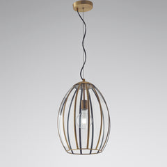 SOSPENSIONE CHESTER RASPARENTE/OTTONE 1XE27 30X30X137CM