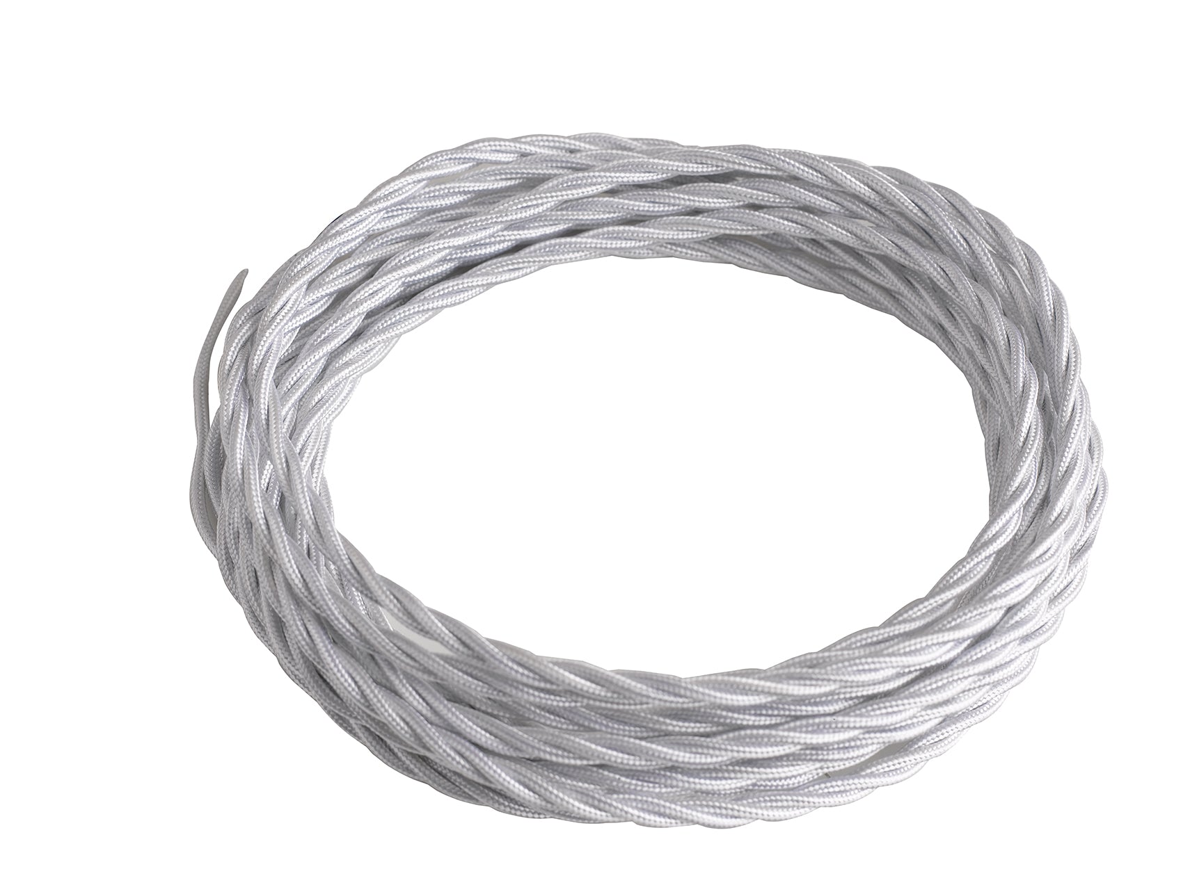 "Cavo elettrico CLAY trecciato con rivestimento tessile bianco"