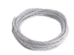 "Cavo elettrico CLAY trecciato con rivestimento tessile bianco"