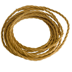"Cavo elettrico CLAY trecciato con rivestimento tessile oro"