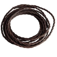 "Cavo elettrico CLAY trecciato con rivestimento tessile marrone"