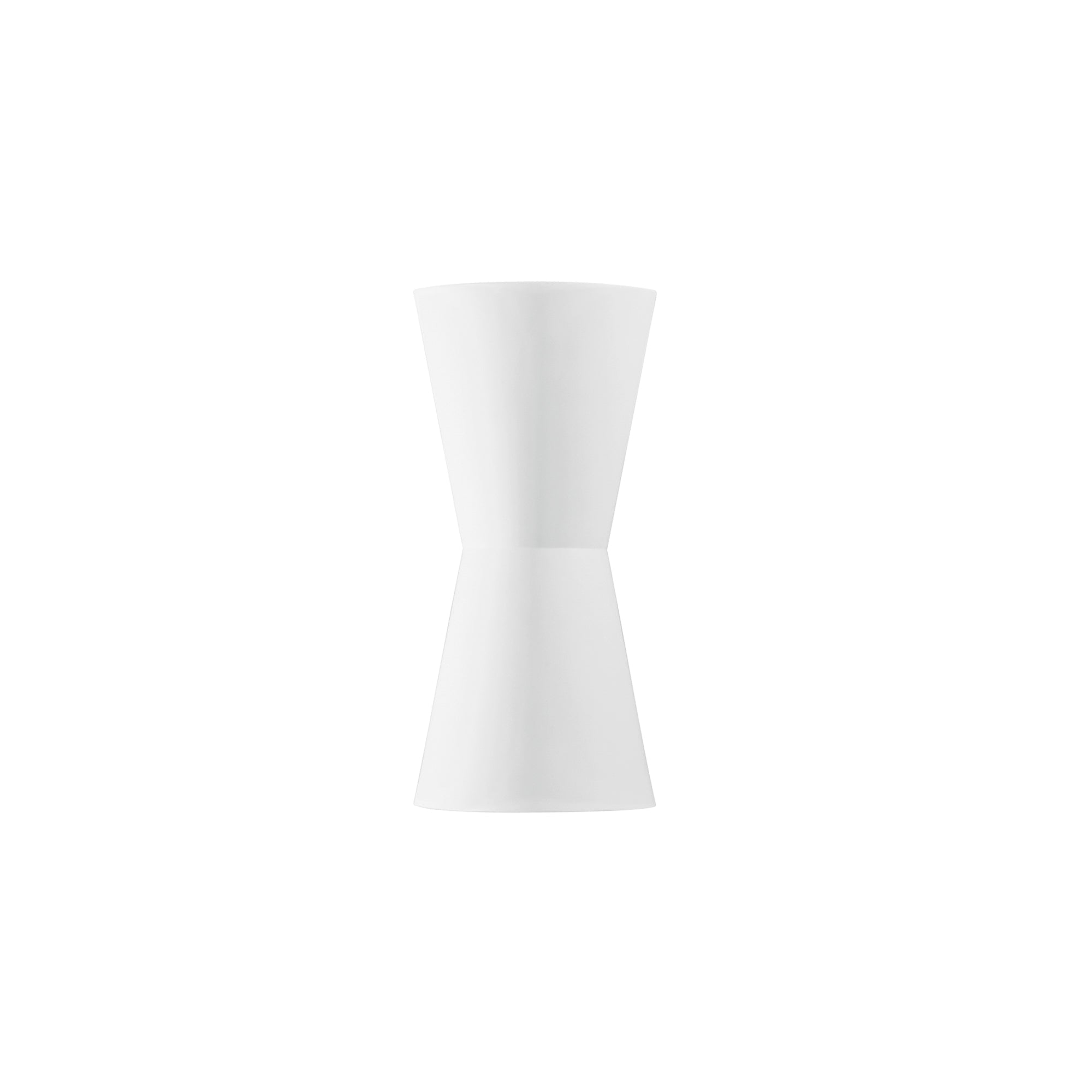 "Applique CLEPSYDRA in gesso bianco verniciabile con luce biemissione 38 cm."