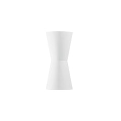 "Applique CLEPSYDRA in gesso bianco verniciabile con luce biemissione 38 cm."