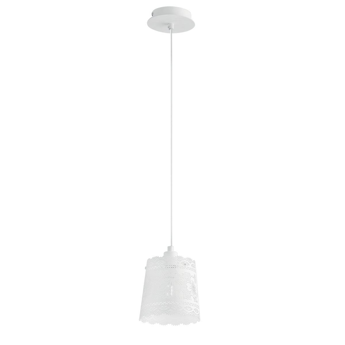 "Sospensione CLUNY in metallo bianco opaco 14 cm."