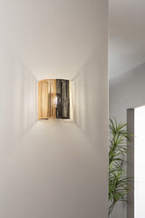 APPLIQUE COCONUT BIANCO+NERO+MARRONE IN METALLO 1XE27 40W LAMP. SIZE 20x10x23CM, STRUTTURA 20X10X23CM