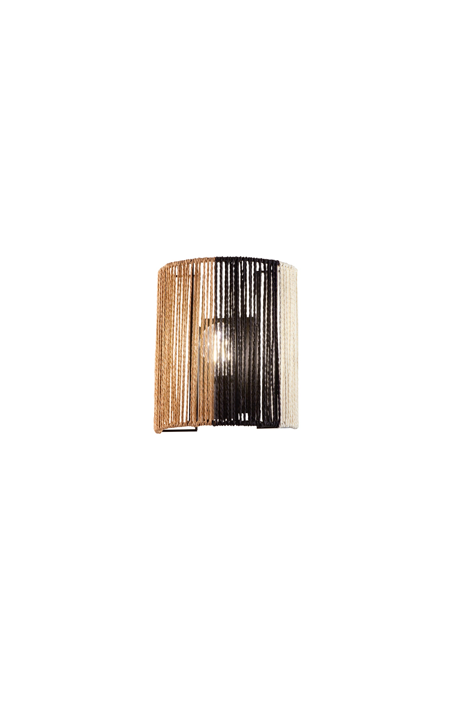 APPLIQUE COCONUT BIANCO+NERO+MARRONE IN METALLO 1XE27 40W LAMP. SIZE 20x10x23CM, STRUTTURA 20X10X23CM