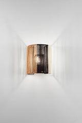 APPLIQUE COCONUT BIANCO+NERO+MARRONE IN METALLO 1XE27 40W LAMP. SIZE 20x10x23CM, STRUTTURA 20X10X23CM