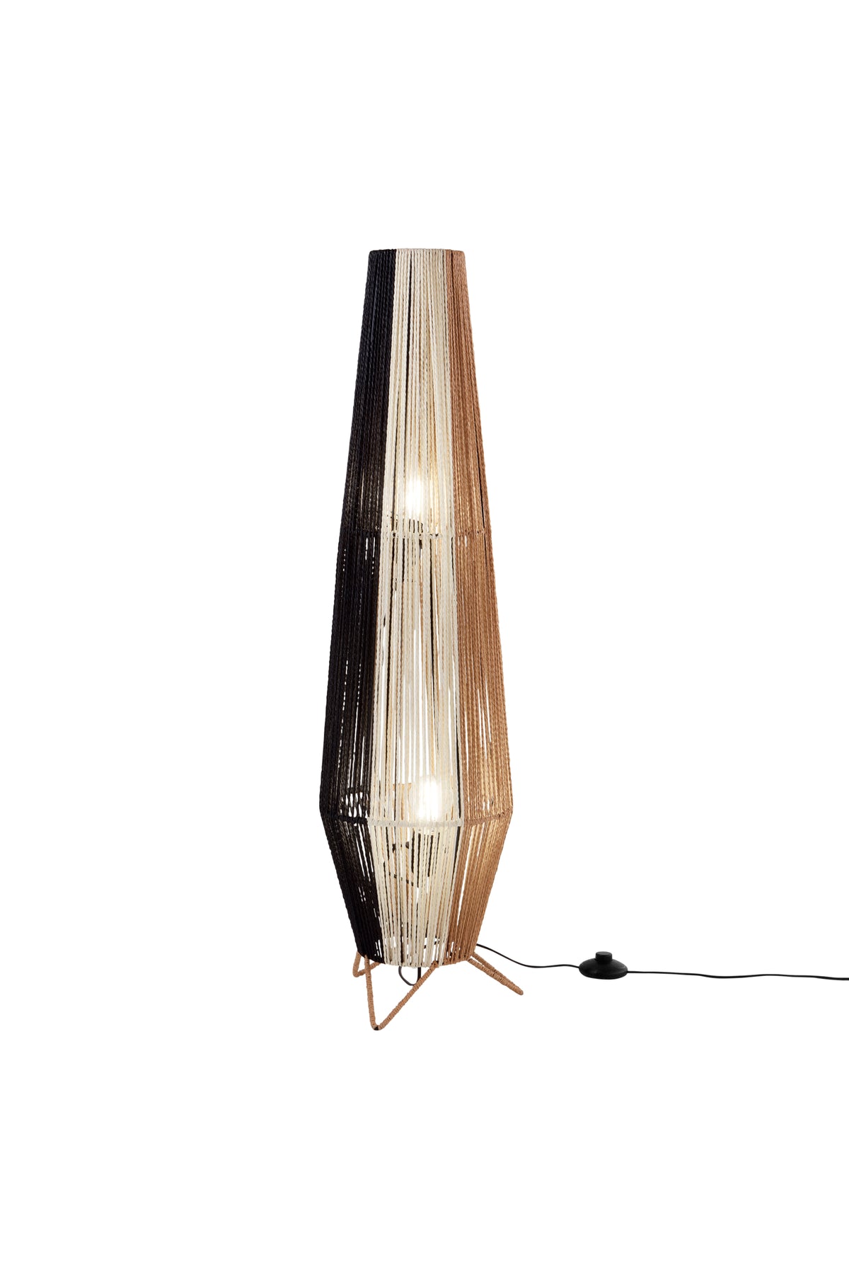"Lampada da terra COCONUT in fili di carta naturale 100cm"