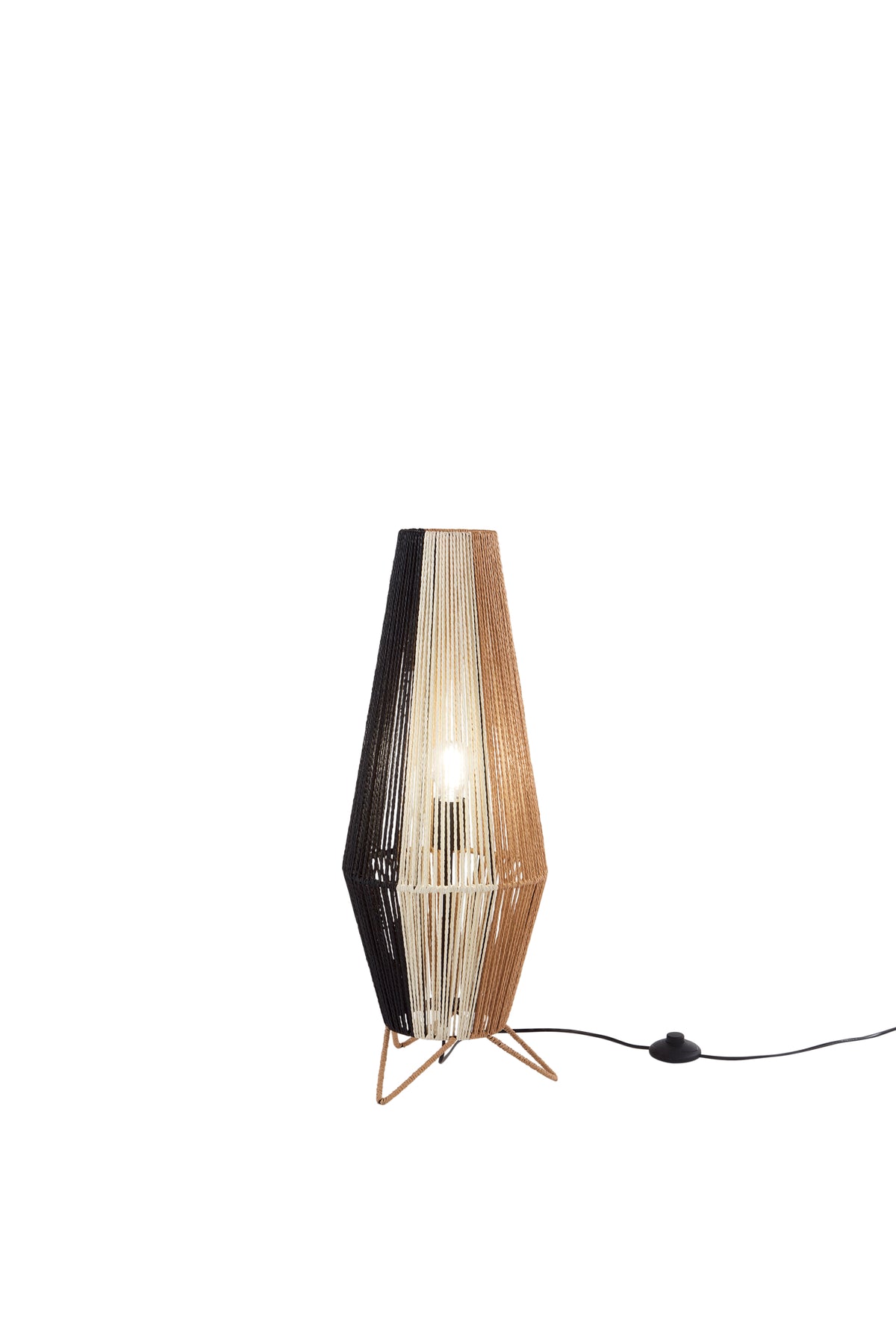 "Lampada da terra COCONUT in fili di carta naturale 70cm"