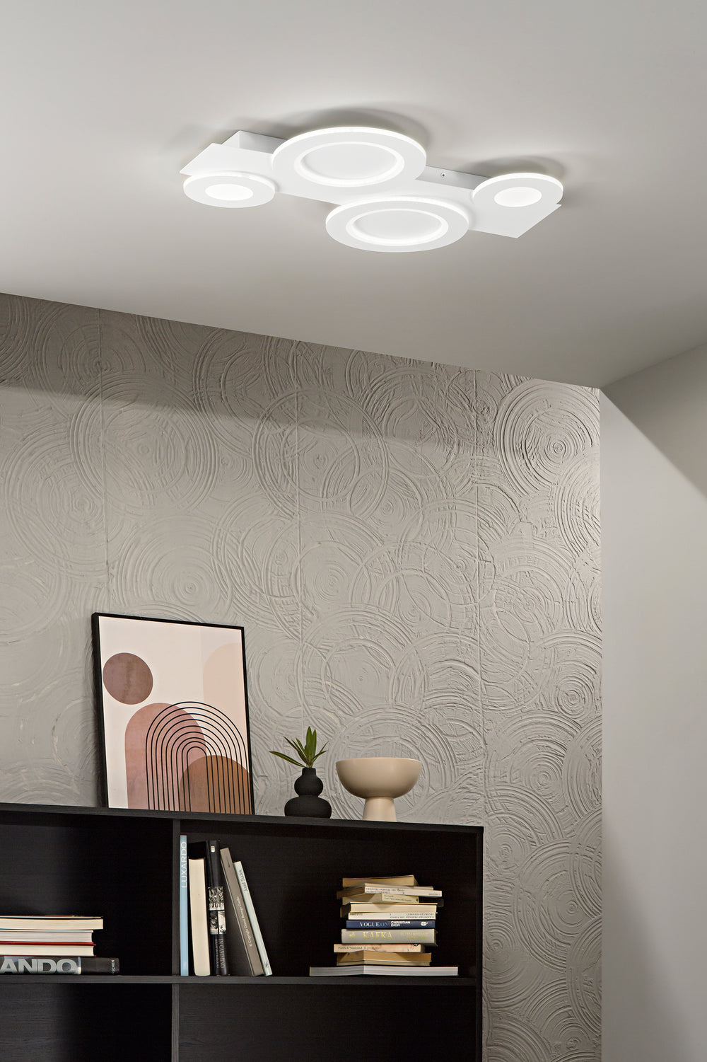 PLAFONIERA COLLAGE BIANCA IN METALLO 40W CCT 3000/4000/6500K 65X46.5X4.5CM