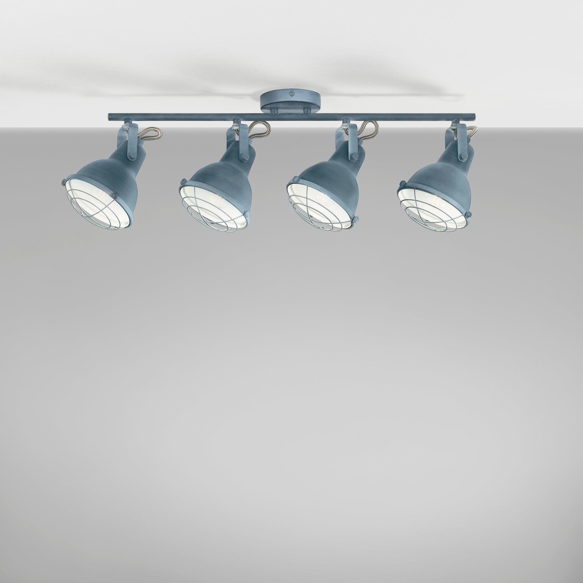 PLAFONIERA CUBA GRIGIA/BIANCO 4XE14 77,5X13X17CM