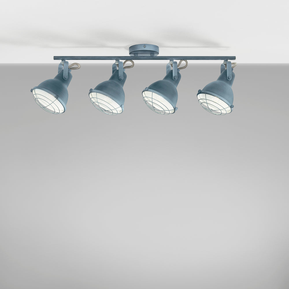PLAFONIERA CUBA GRIGIA/BIANCO 4XE14 77,5X13X17CM