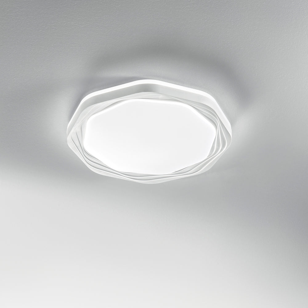 PLAFONIERA LED DAISY BIANCA 40W 3900LM CCT WI-FI CON TELECOMANDO 52X52X8,5CM