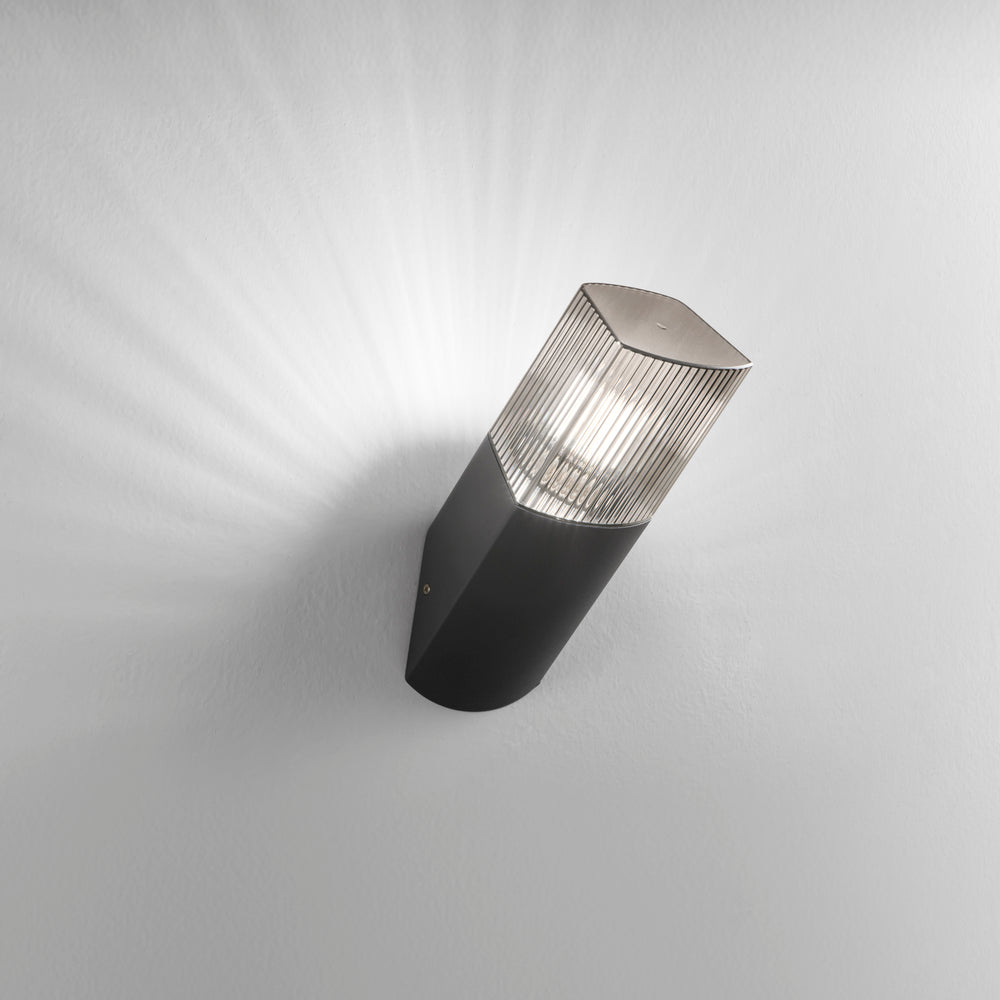 APPLIQUE 45° DARK ANTRACITE/FUME' 1XE27 IP54 10,6X28,6CM