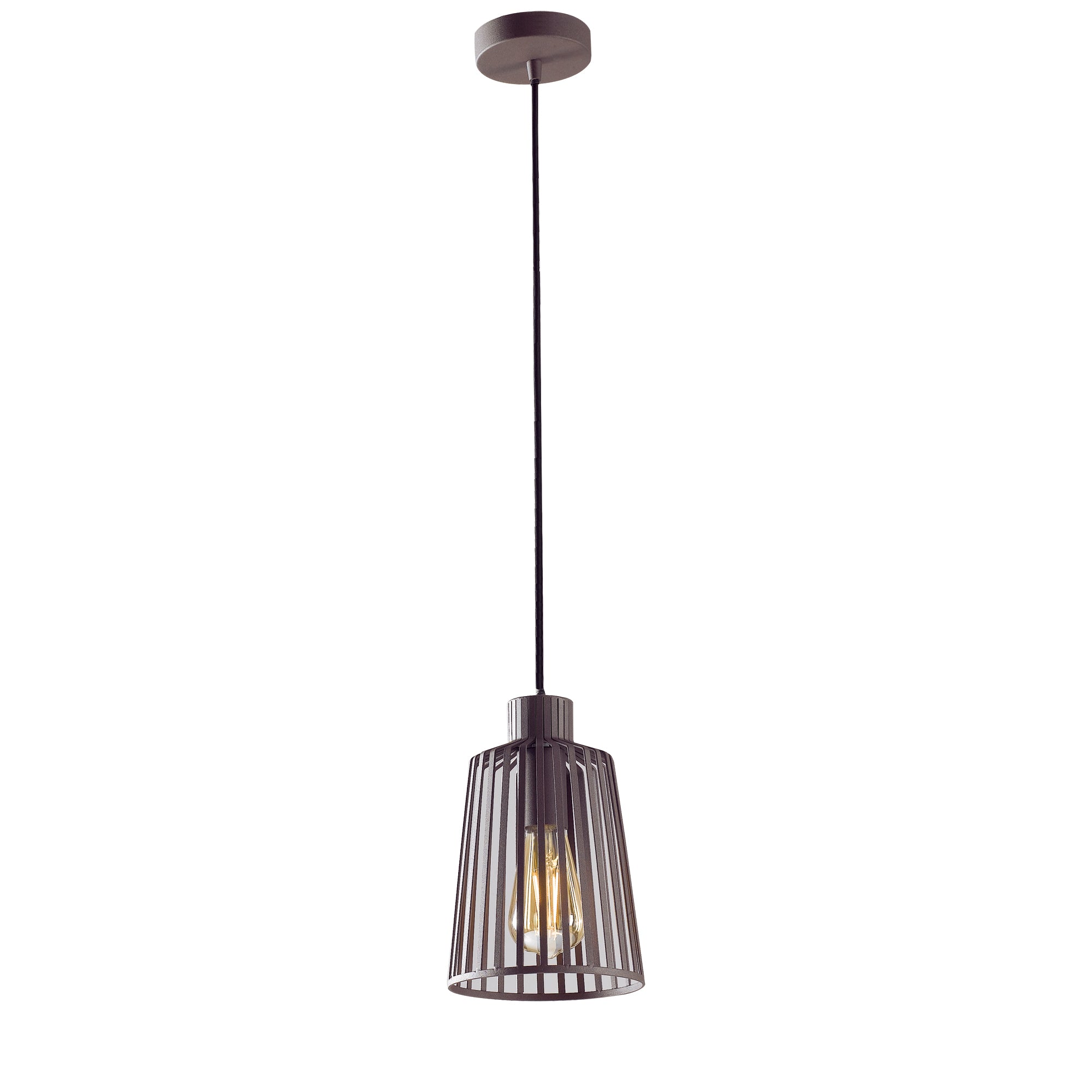 "Lampadario a sospensione DAYTON in metallo bronzo 16 cm."