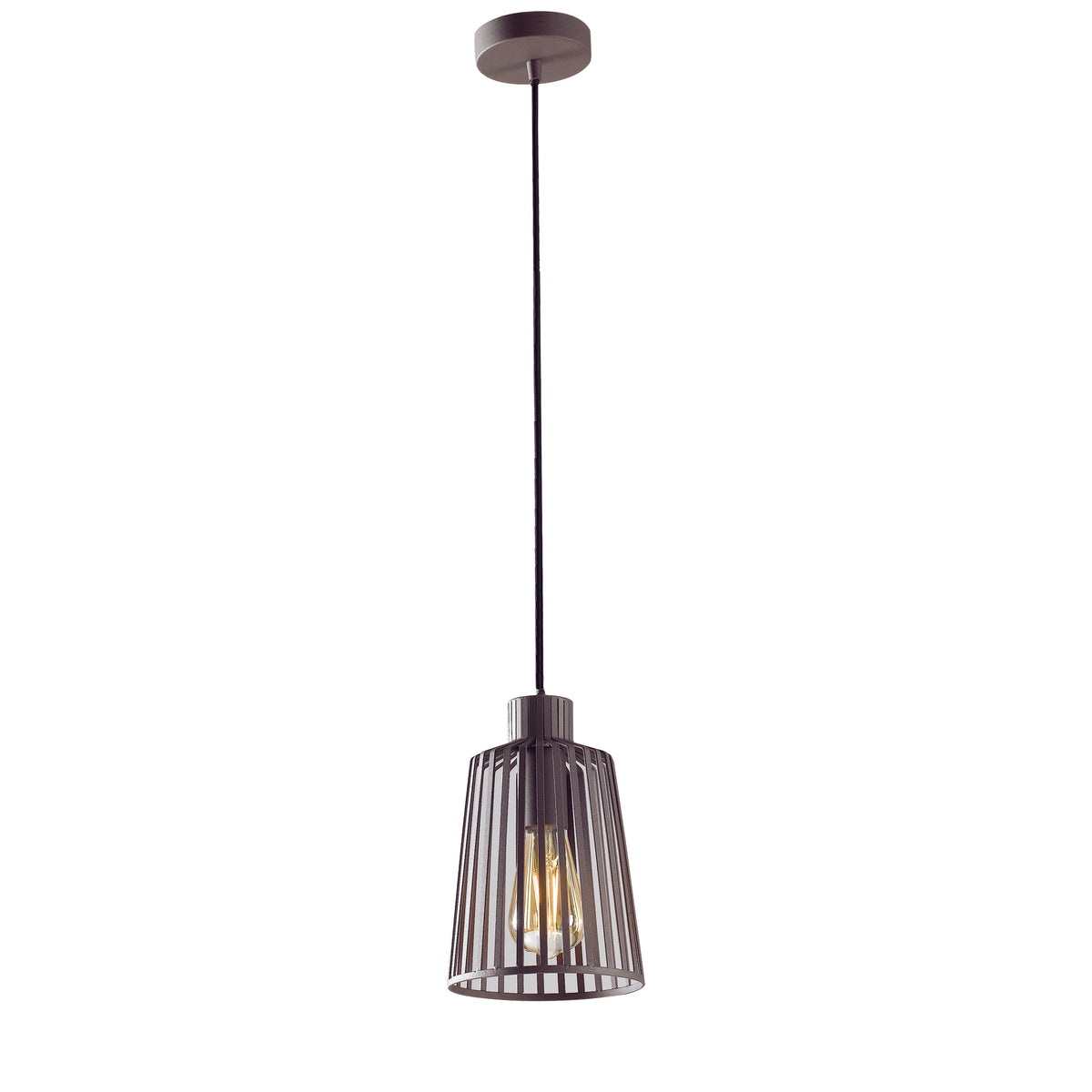 "Lampadario a sospensione DAYTON in metallo bronzo 16 cm."