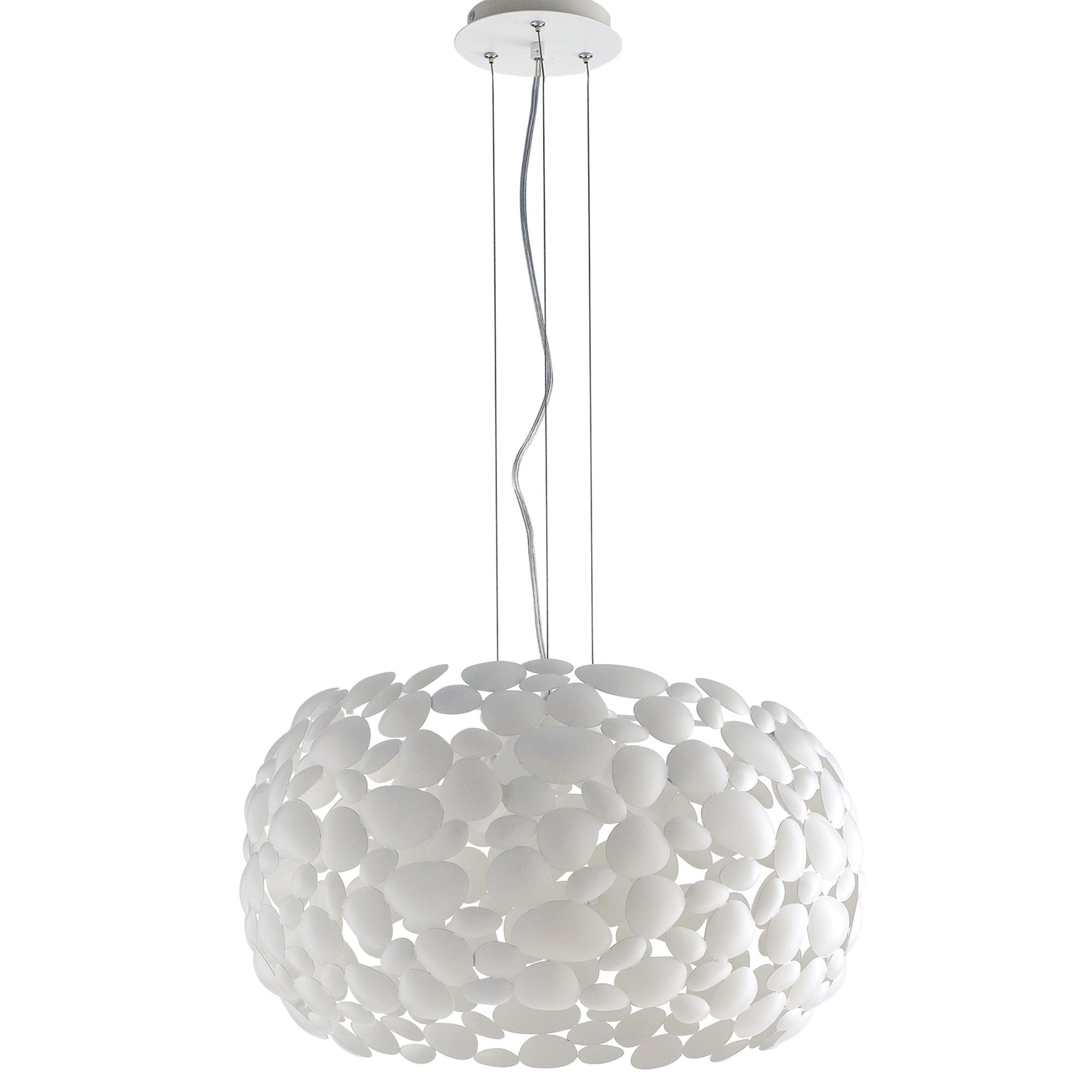 "Lampadario a sospensione DIONISO in metallo bianco 48cm."