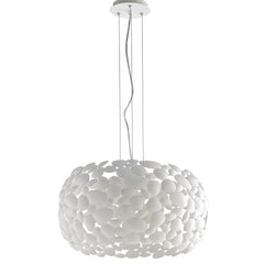"Lampadario a sospensione DIONISO in metallo bianco 48cm."