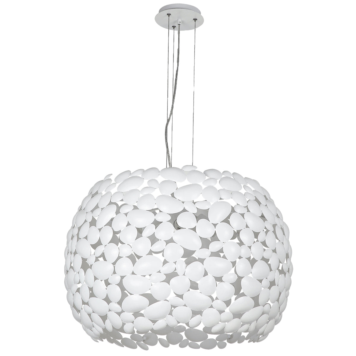 "Lampadario a sospensione DIONISO in metallo bianco 65cm."