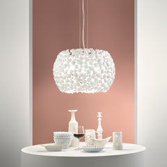 SOSPENSIONE DIONISO BIANCA 5XE27 65X65X147CM