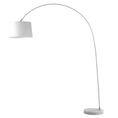 "Piantana curva DREAM in metallo bianco con base in marmo"