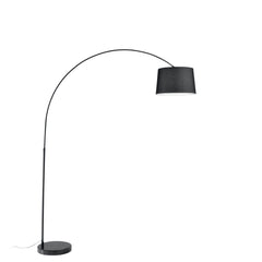 "Piantana curva DREAM in metallo nero con base in marmo"