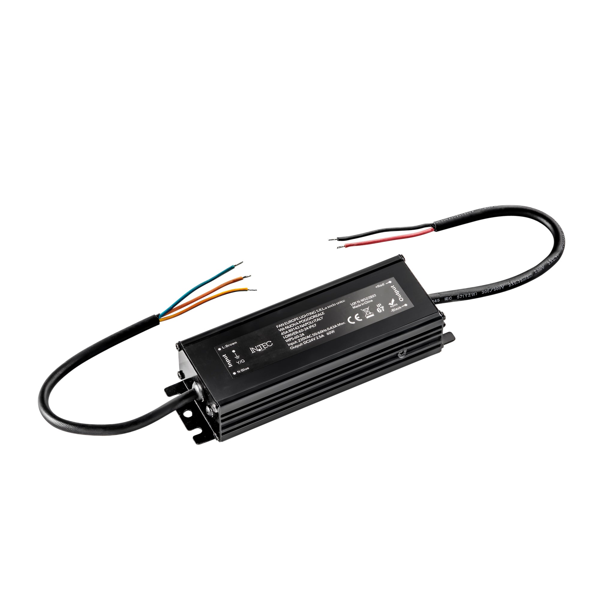 "DRIVER 24V 60W 2.5A AC176-264V IP67"