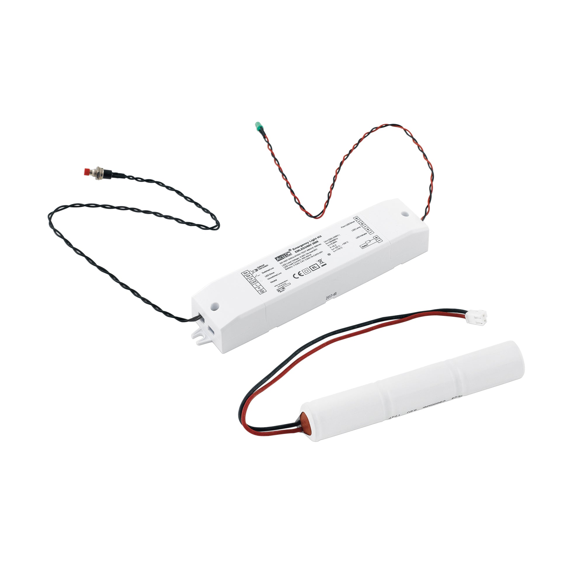 "DRIVER ACTEC DI EMERGENZA 6-60V 400-40mA 4W 180MIN. BATTERIA 3.6V 3.0Ah Ni-Cd"