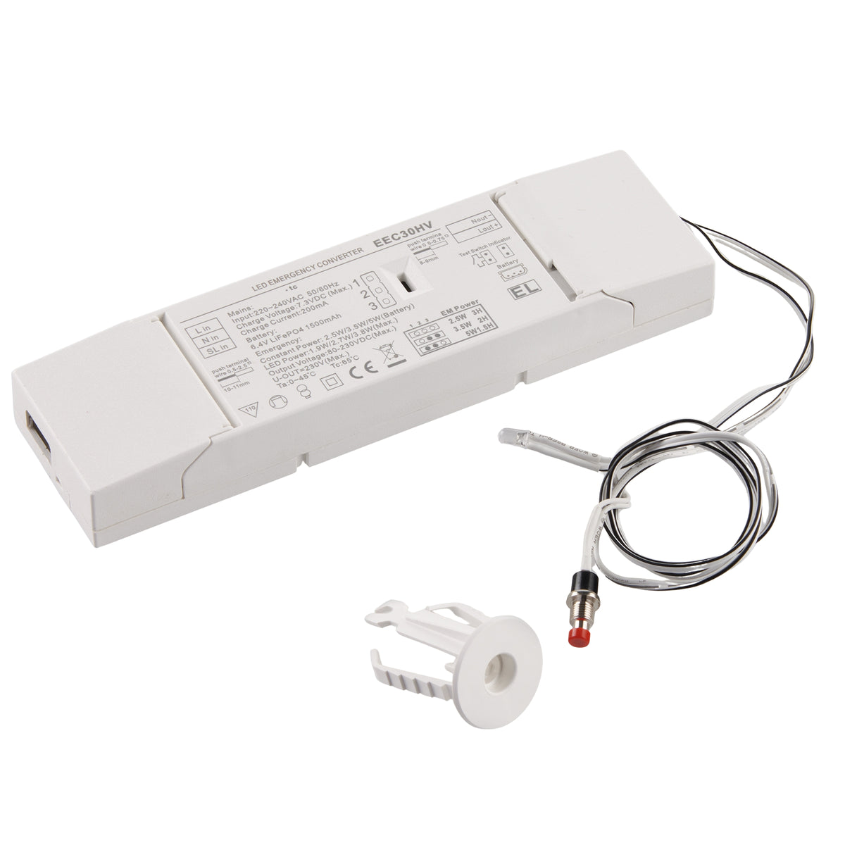 "DRIVER DI EMERGENZA 230V DC 2.5W 3H. 3.5W 2H. 5W 1.5H"