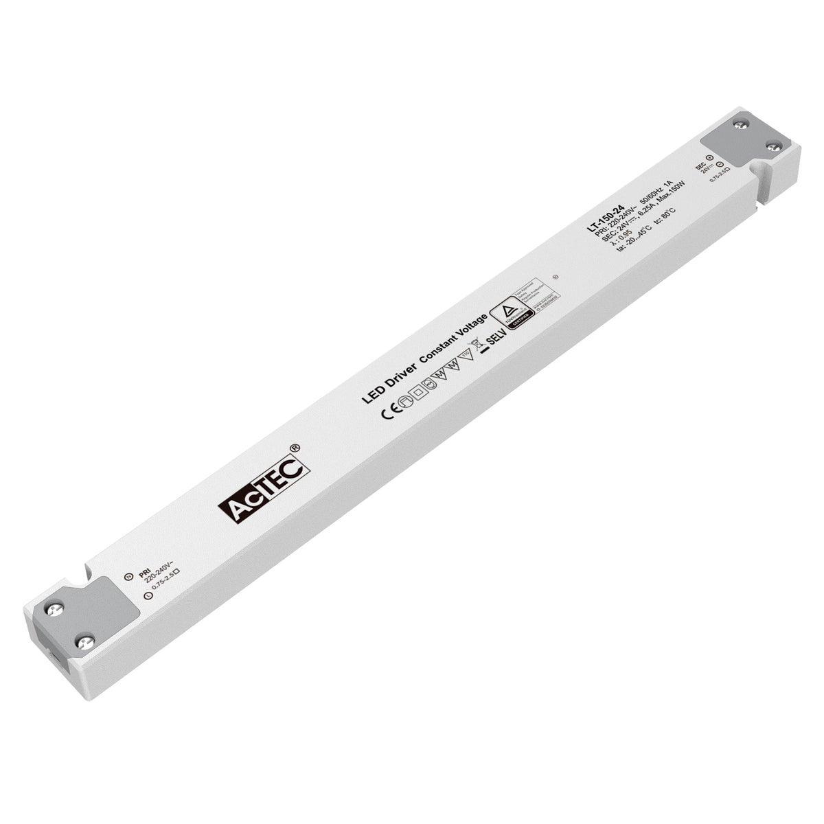 "Driver - Taglio di Fase Leading & Trailing Edge Output 24VDC 2.06 ~ 6.25A da 50 a 150W Input 220 ~ 240V AC"