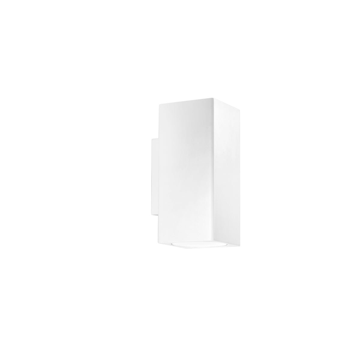 "Applique DUDUK quadrata biemissione in metallo bianco 10 cm."