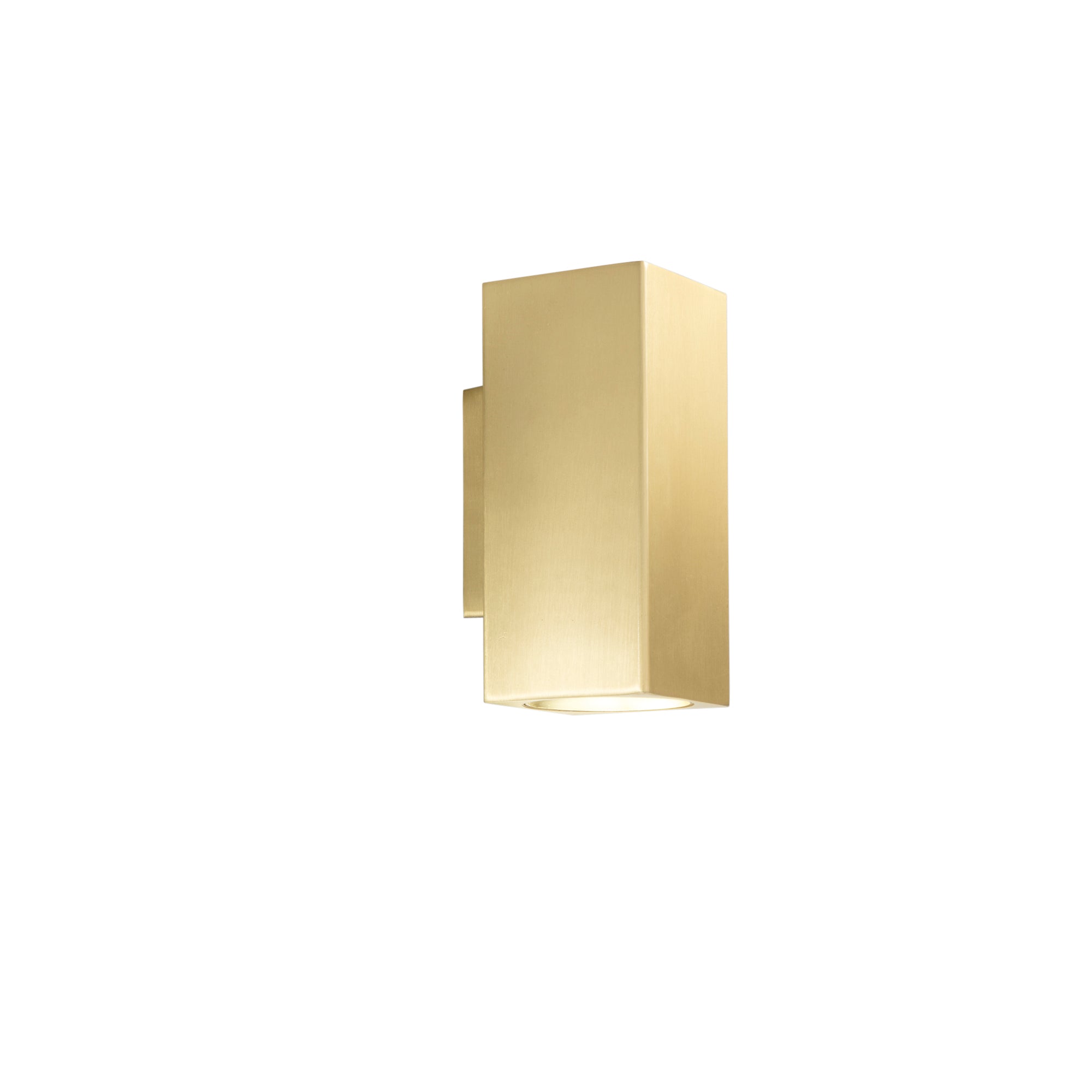 "Applique DUDUK quadrata biemissione in metallo oro 10 cm."