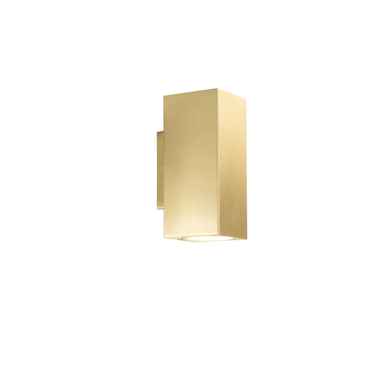 "Applique DUDUK quadrata biemissione in metallo oro 10 cm."