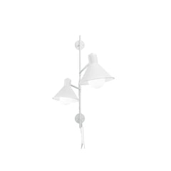 "Applique DUETTO in metallo bianco con due bracci orientabili"
