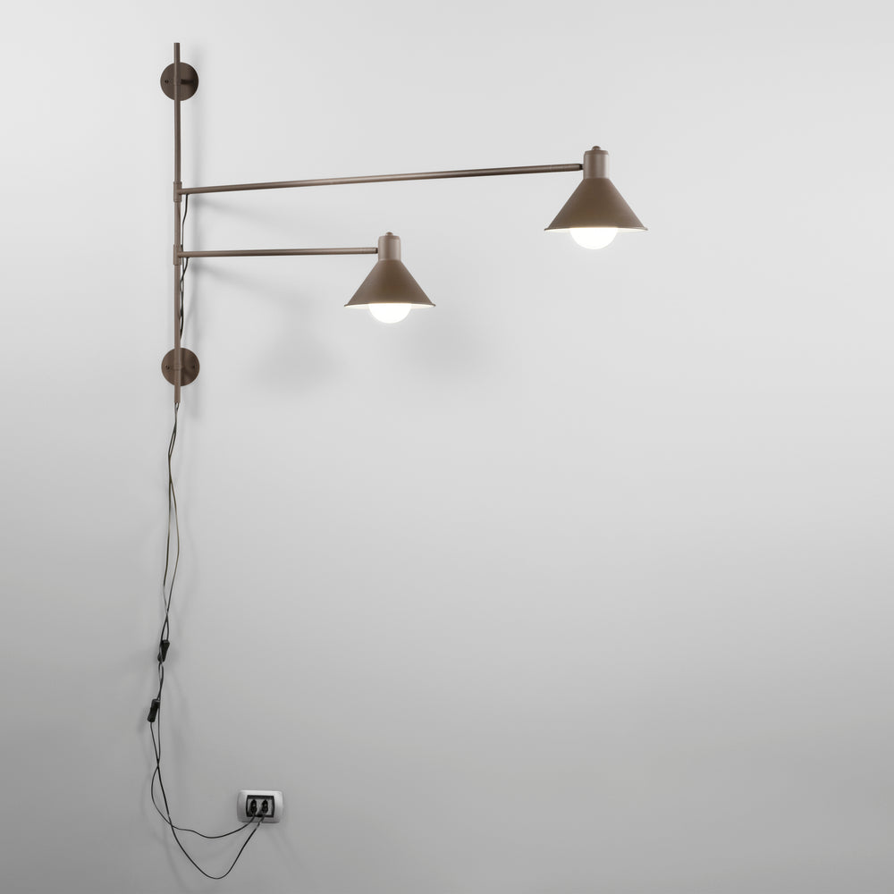 APPLIQUE DUETTO REGOLABILE CORTEN 2XE27 154X20,5X90CM