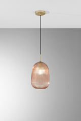 SOSPENSIONE DUKE AMBRA IN VETRO 1XE27 D21X200CM