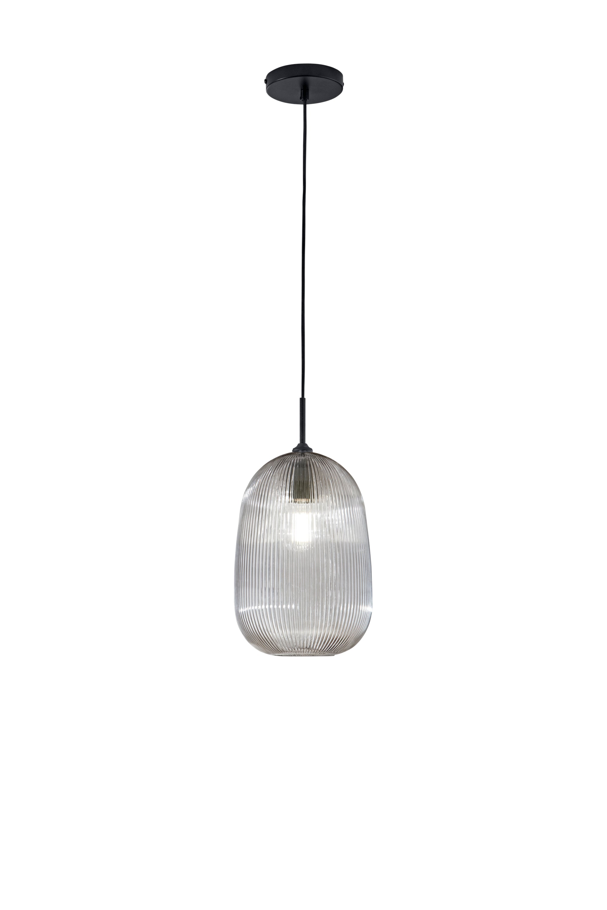SOSPENSIONE DUKE GRIGIA IN VETRO 1XE27 D21X200CM