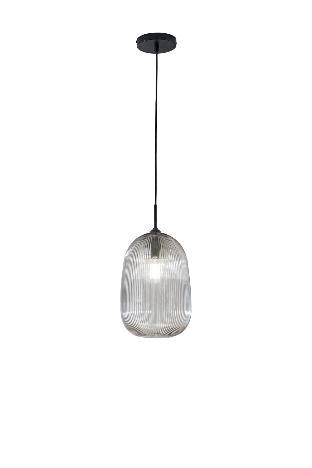 SOSPENSIONE DUKE GRIGIA IN VETRO 1XE27 D21X200CM