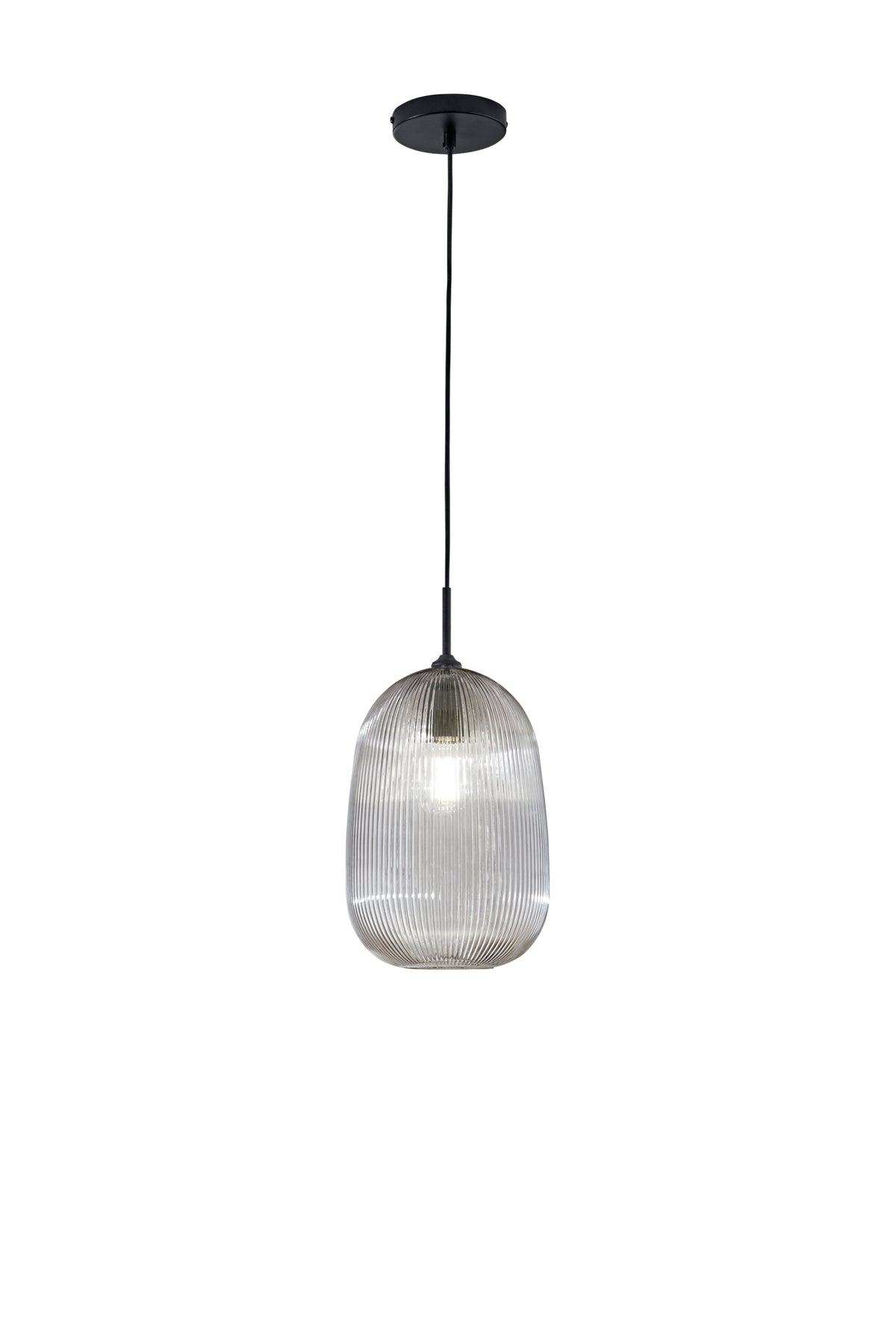 SOSPENSIONE DUKE GRIGIA IN VETRO 1XE27 D21X200CM