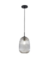 SOSPENSIONE DUKE GRIGIA IN VETRO 1XE27 D21X200CM