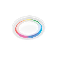 "Plafoniera LED DYGITAL tonda in metallo bianco dimmerabile CCT e RGB con telecomando"